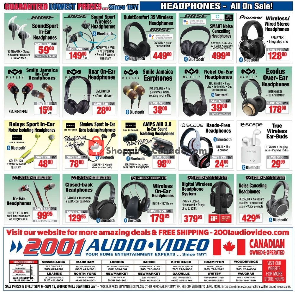 2001 Audio Video flyer from Friday September 6, 2019 to Thursday September 12, 2019 - page 8