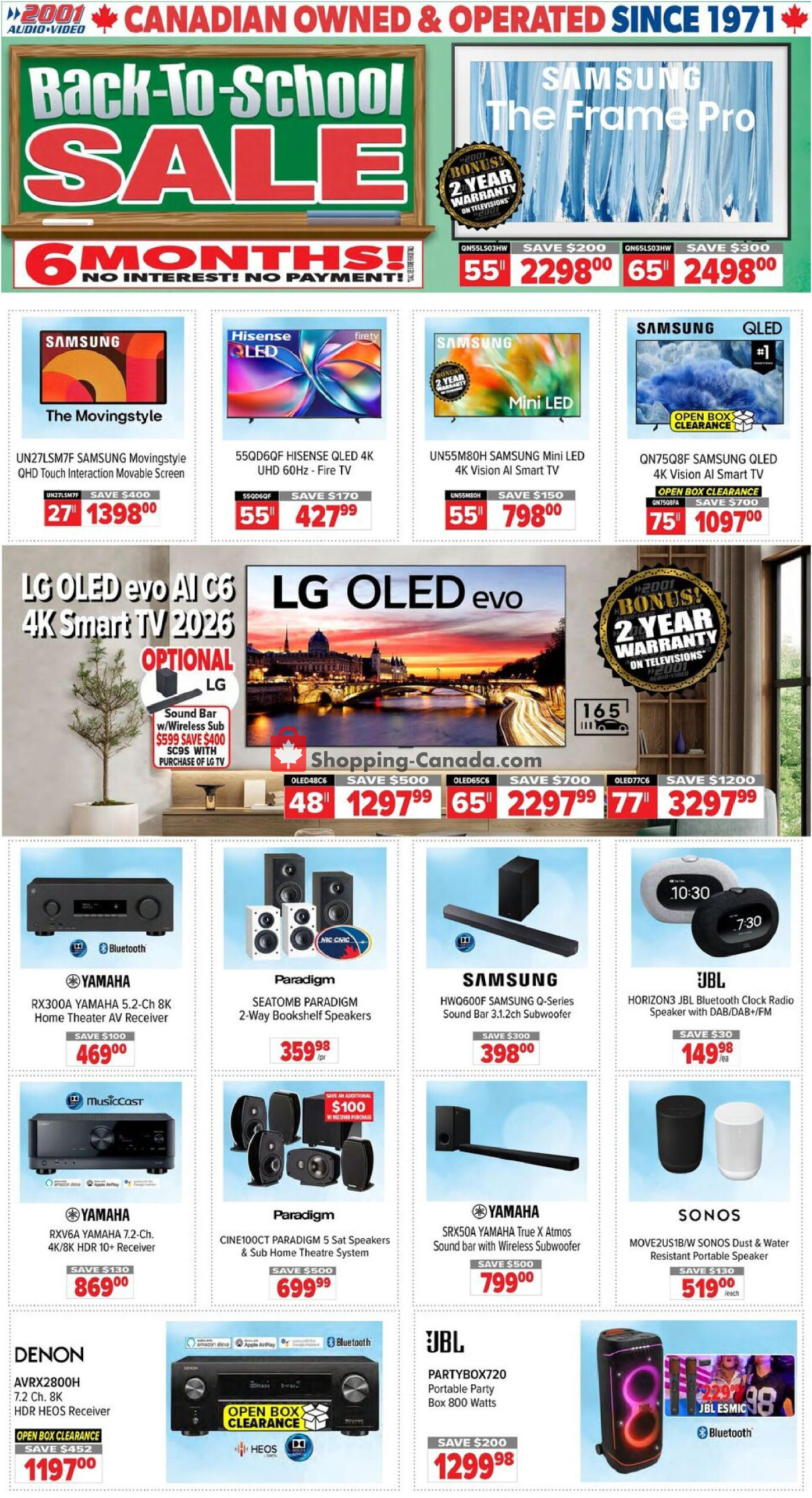 2001 Audio Video flyer from Friday August 14, 2026 to Thursday August 20, 2026 - page 1