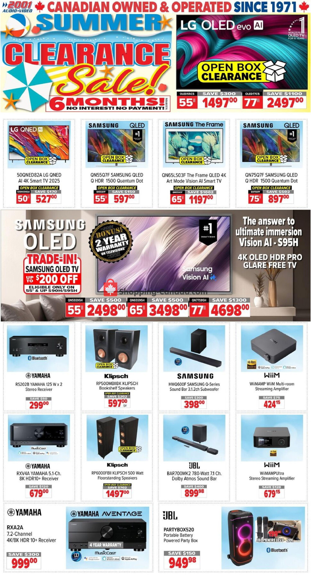 2001 Audio Video flyer from Friday August 21, 2026 to Thursday August 27, 2026 - page 1