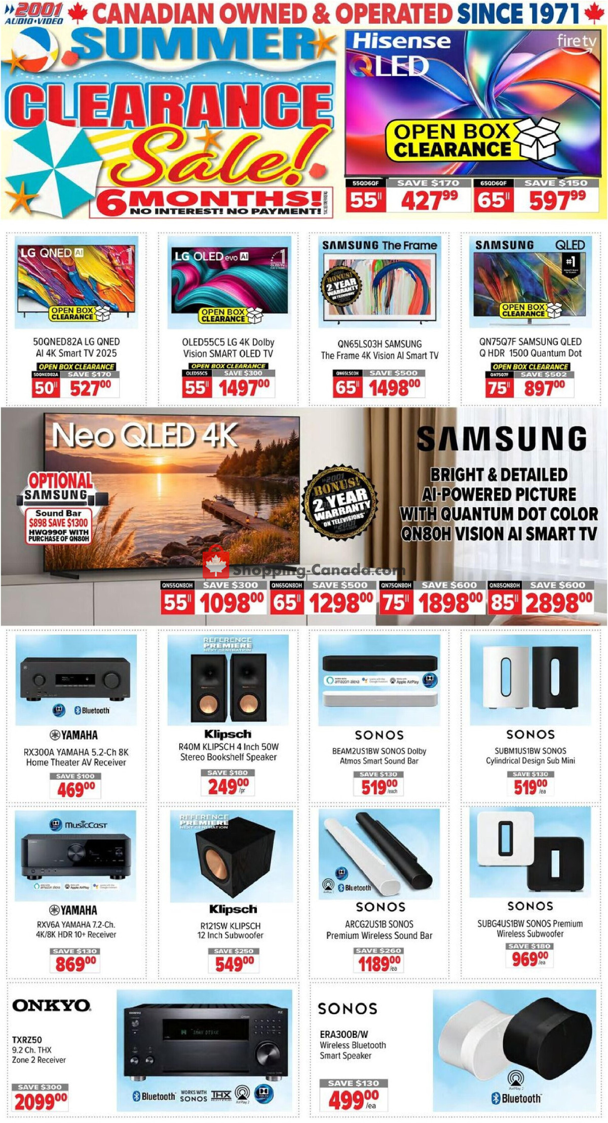 2001 Audio Video flyer from Friday August 28, 2026 to Thursday September 3, 2026 - page 1