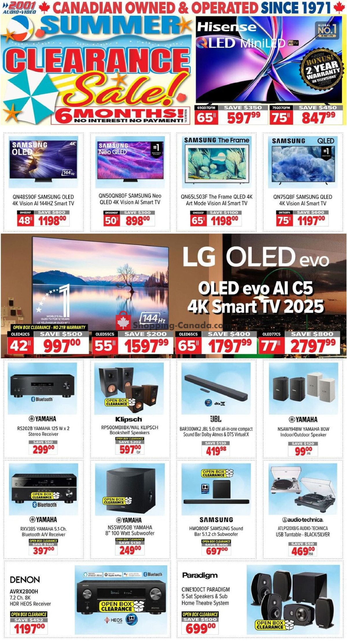2001 Audio Video flyer from Friday July 24, 2026 to Thursday July 30, 2026 - page 1