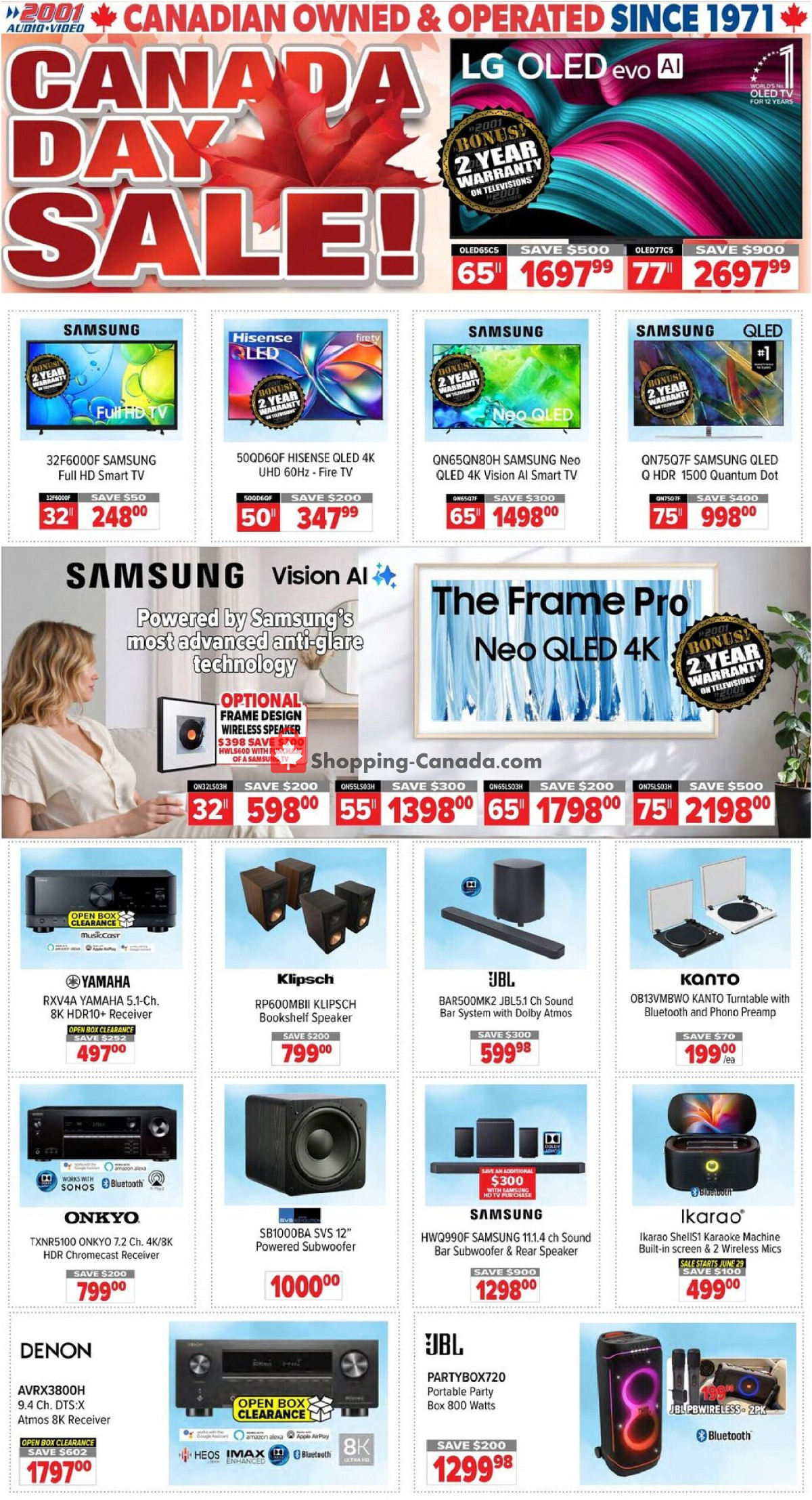 2001 Audio Video flyer from Friday June 26, 2026 to Thursday July 2, 2026 - page 1