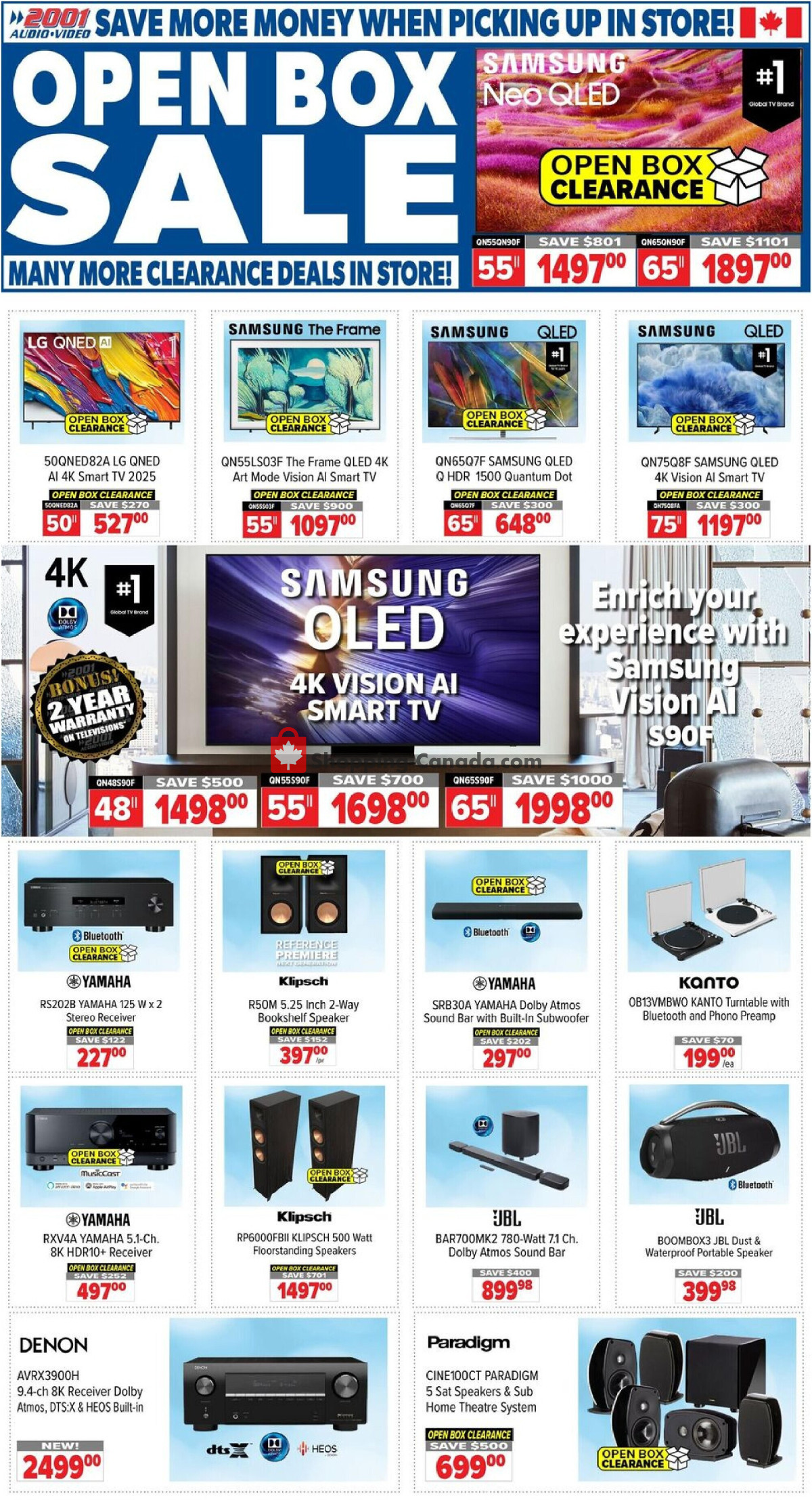 2001 Audio Video flyer from Friday May 29, 2026 to Thursday June 4, 2026 - page 1