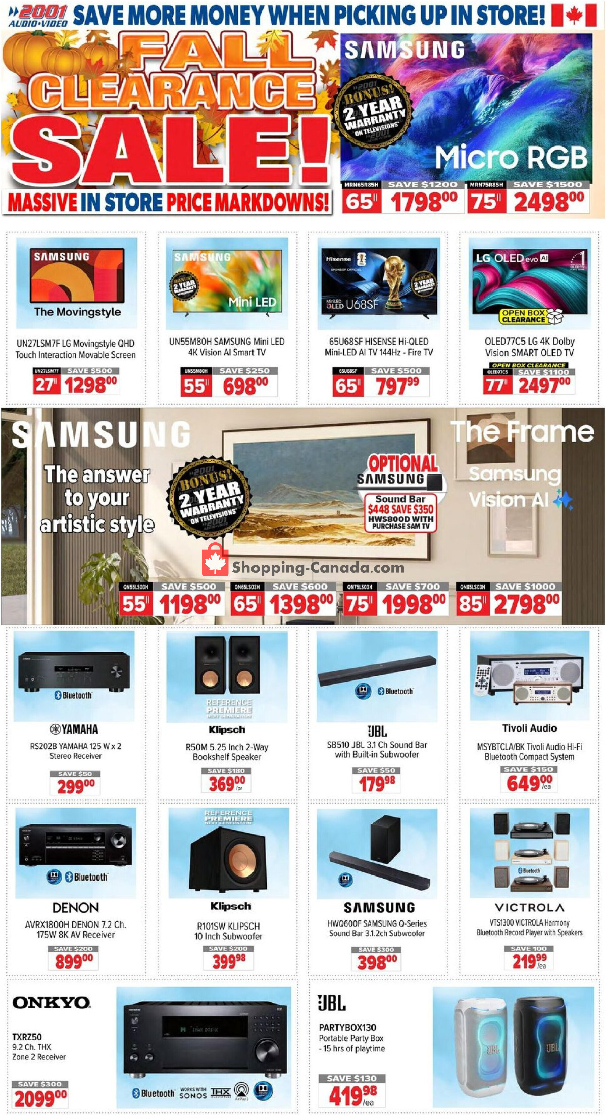 2001 Audio Video flyer from Friday October 2, 2026 to Thursday October 8, 2026 - page 1