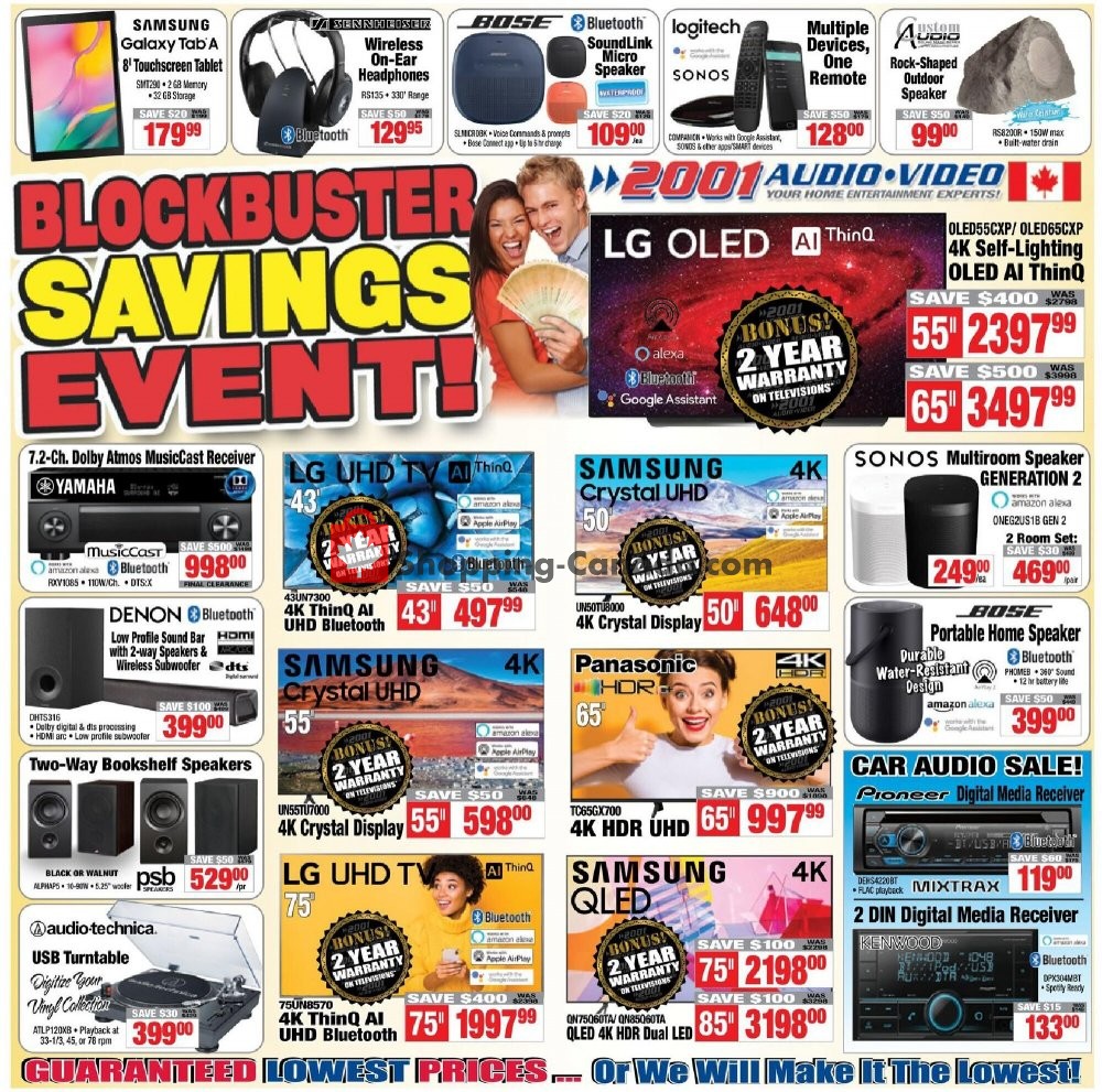 2001 Audio Video flyer from Friday August 7, 2020 to Thursday August 13, 2020 - page 1