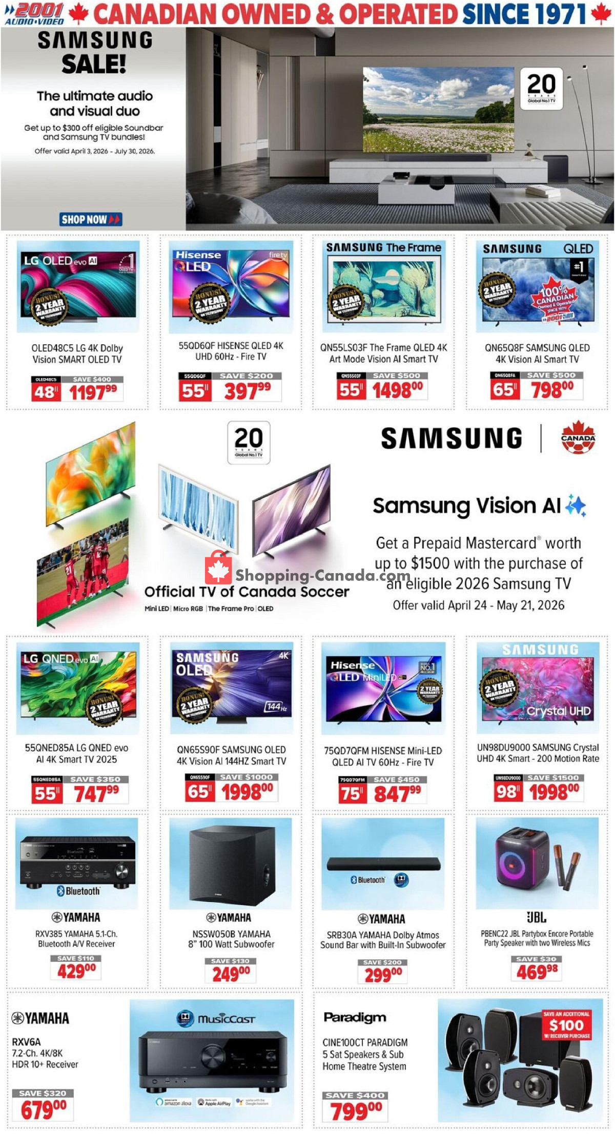 2001 Audio Video flyer from Friday May 1, 2026 to Thursday May 7, 2026 - page 1