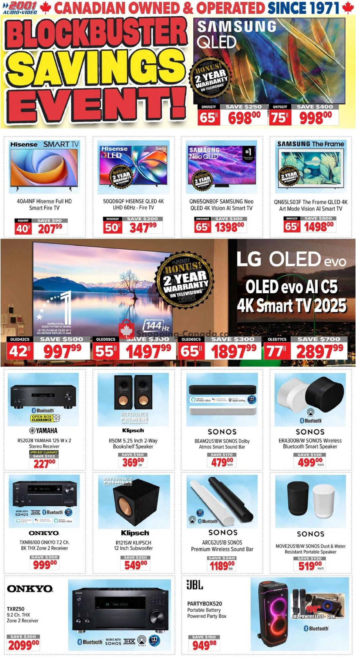 2001 Audio Video flyer from Friday May 22, 2026 to Thursday May 28, 2026 - page 1