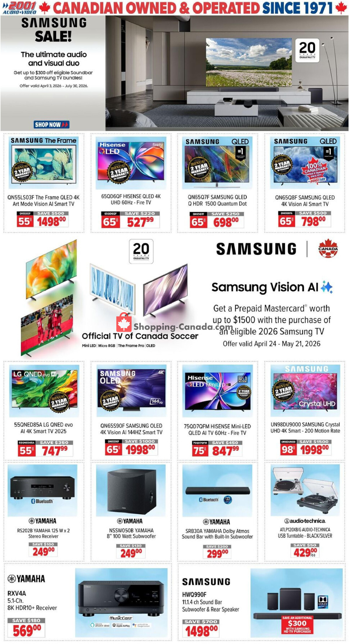 2001 Audio Video flyer from Friday May 8, 2026 to Thursday May 14, 2026 - page 1