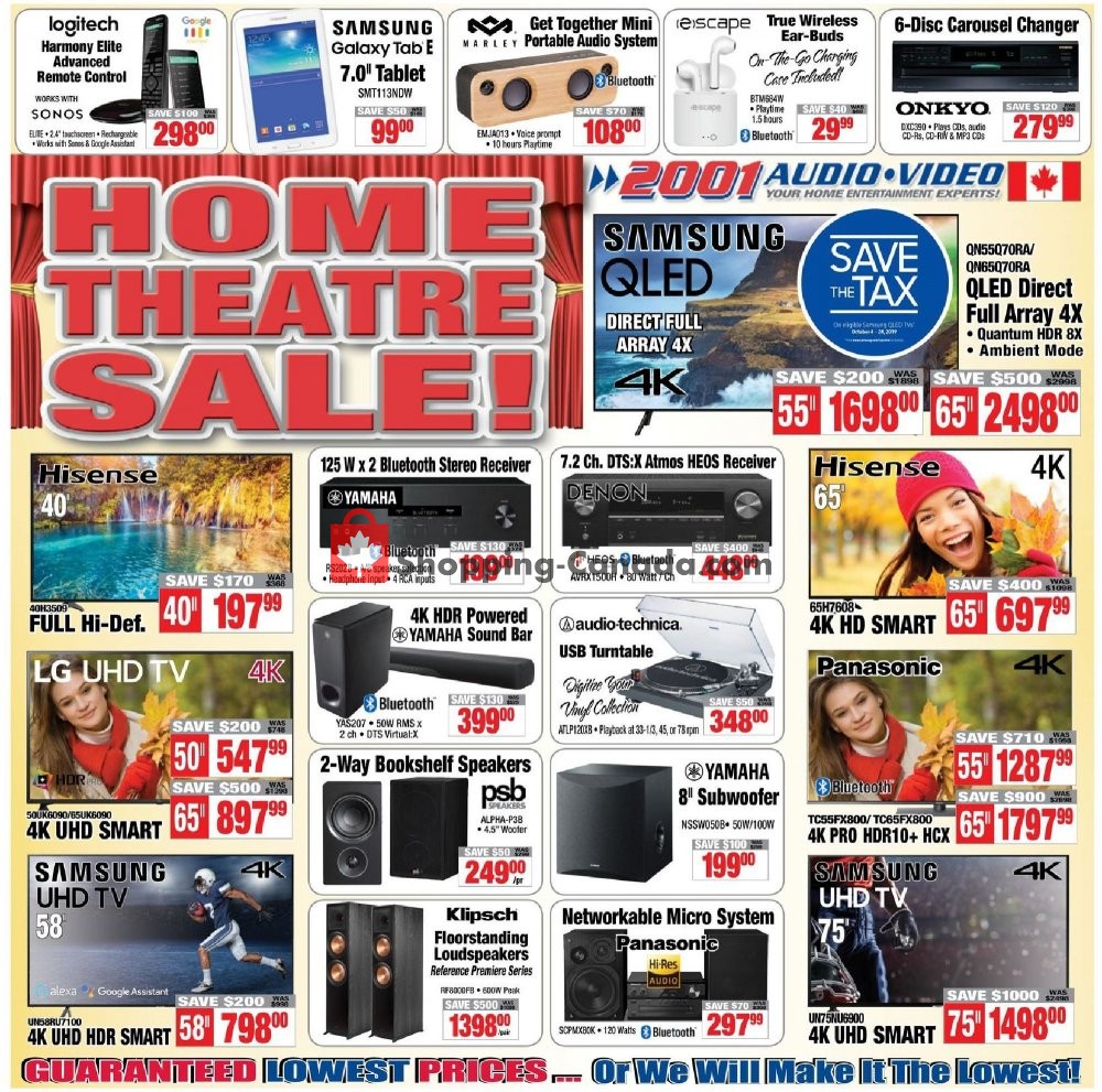 2001 Audio Video flyer from Friday October 4, 2019 to Thursday October 10, 2019 - page 1