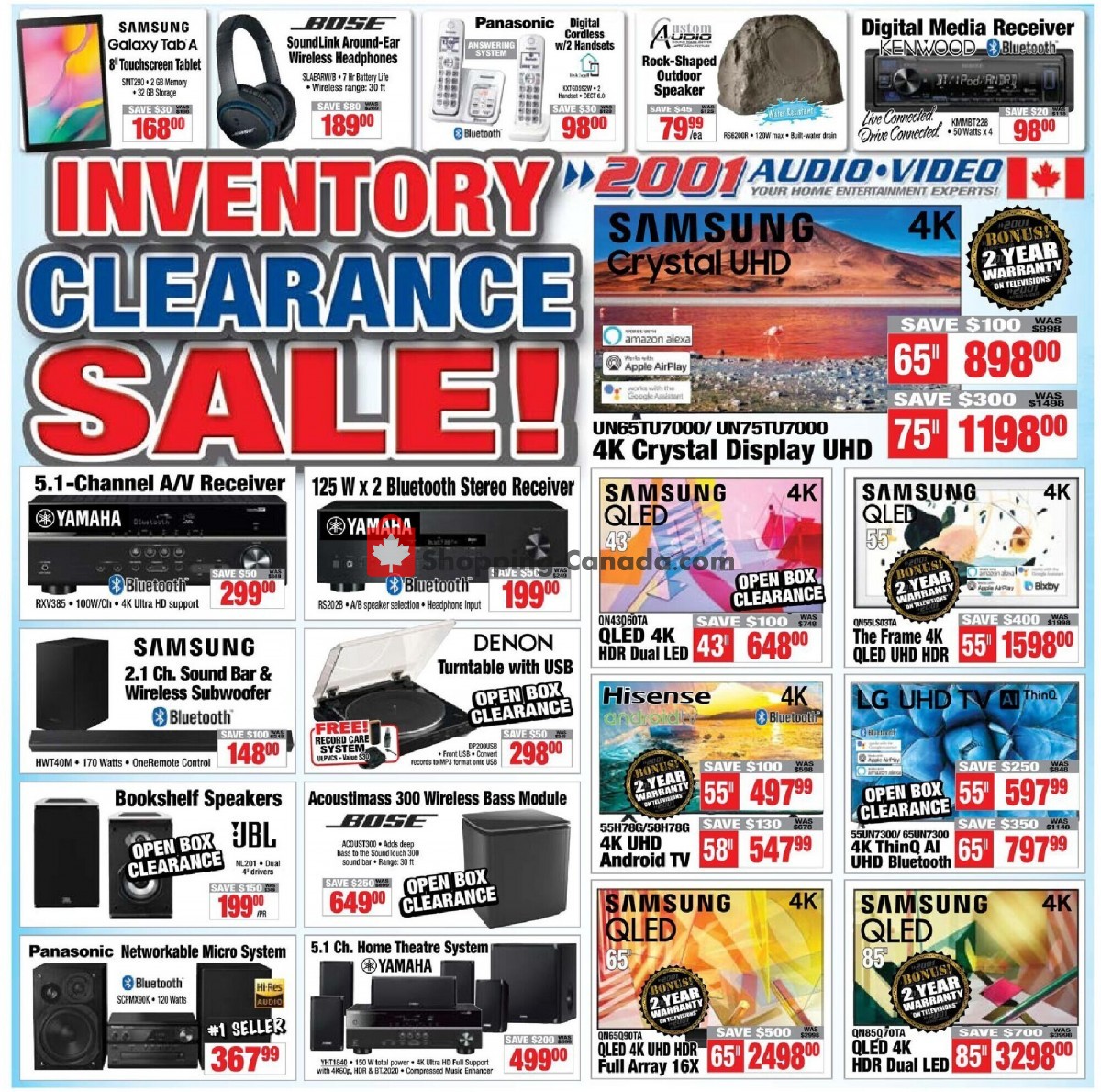 2001 Audio Video flyer from Friday April 23, 2021 to Thursday April 29, 2021 - page 1