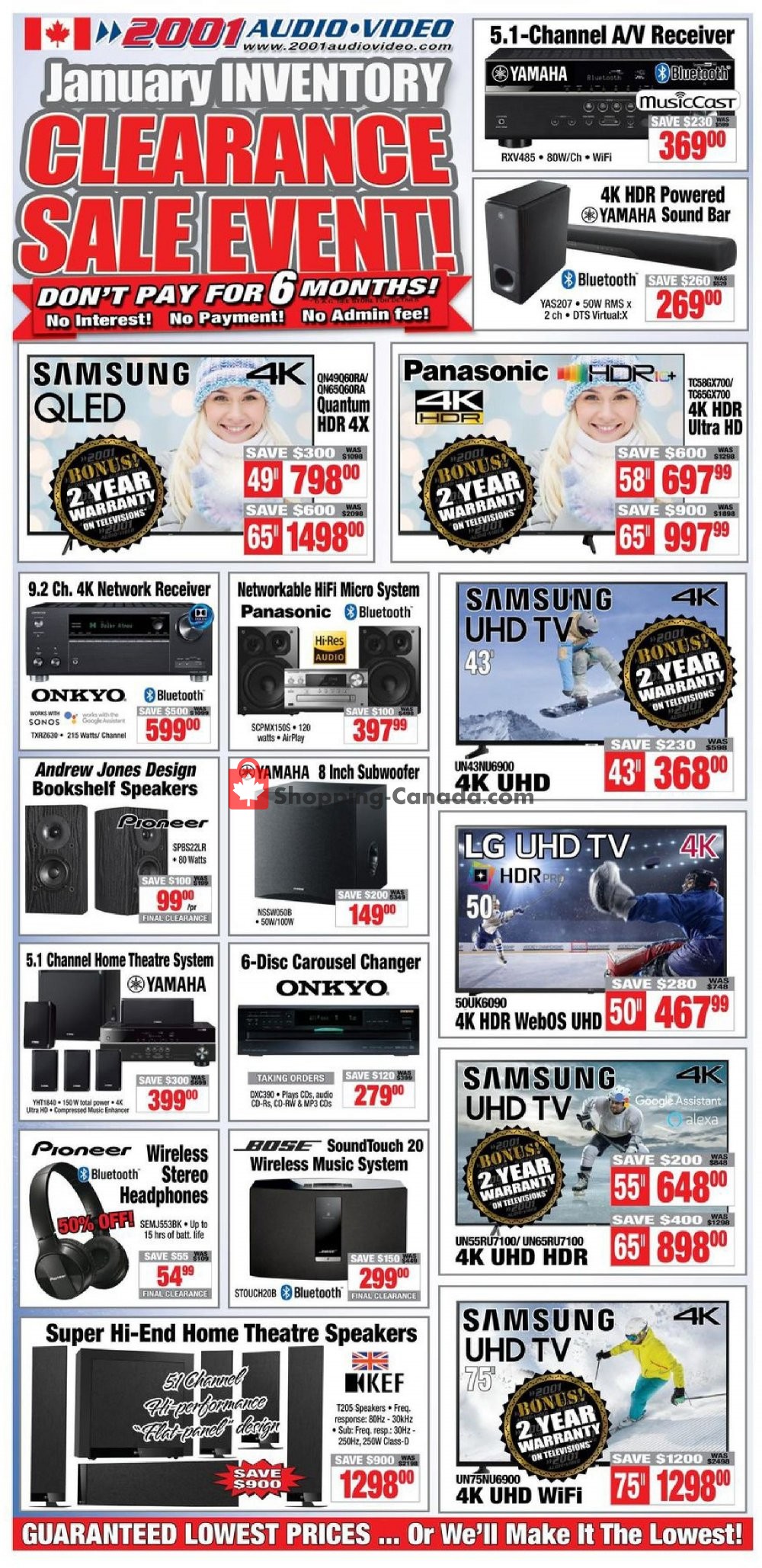 2001 Audio Video flyer from Friday January 10, 2020 to Thursday January 16, 2020 - page 1