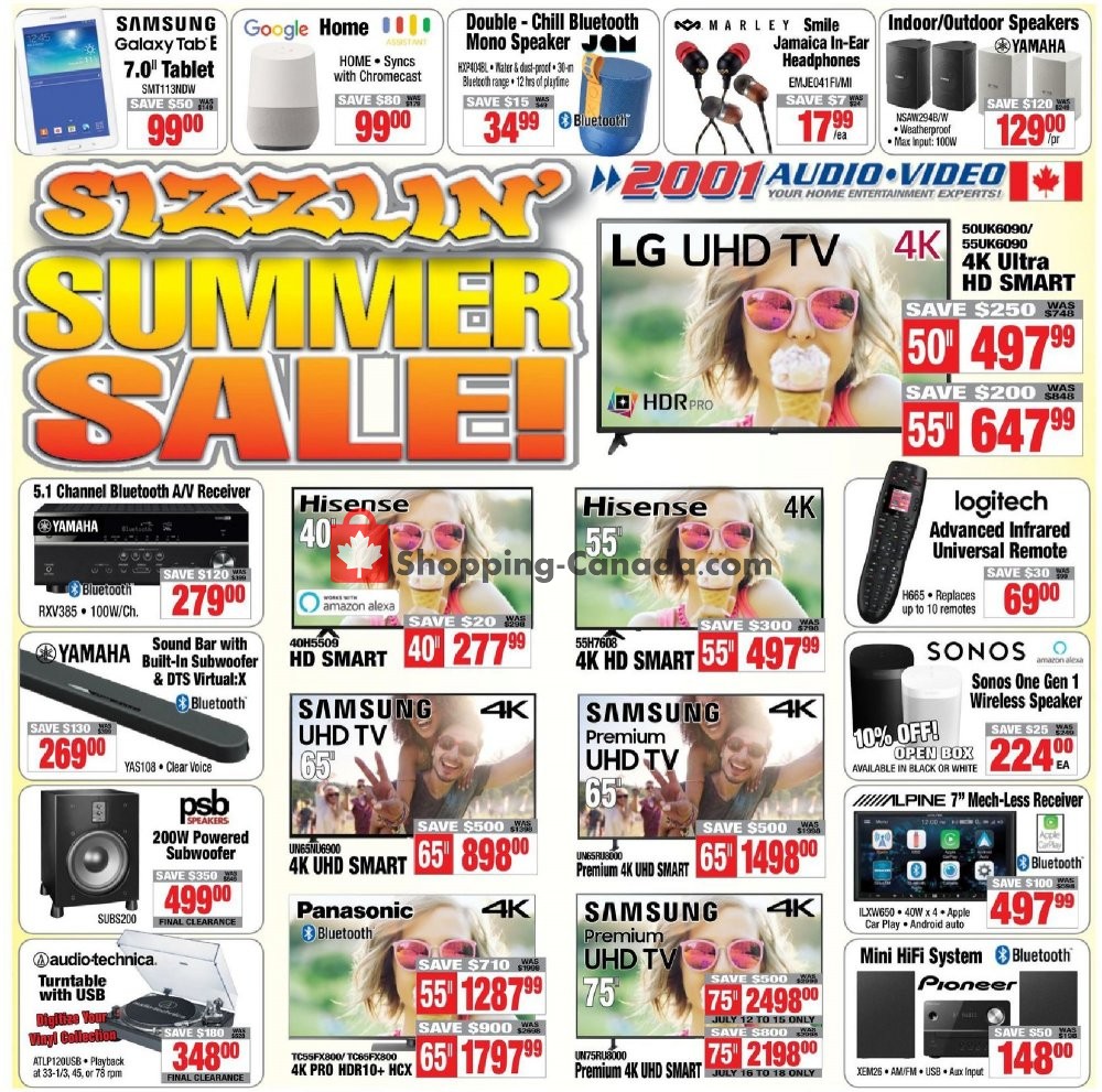 2001 Audio Video flyer from Friday July 12, 2019 to Thursday July 18, 2019 - page 1