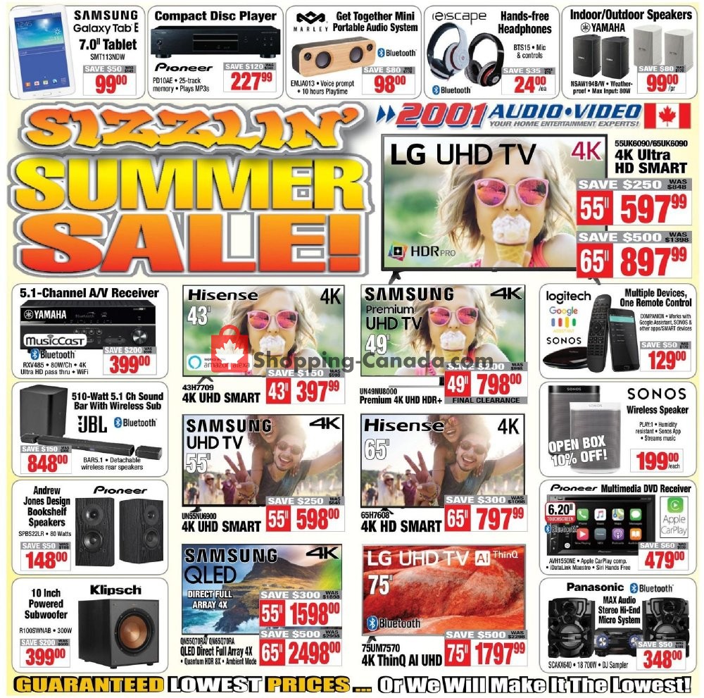 2001 Audio Video flyer from Friday July 19, 2019 to Thursday July 25, 2019 - page 1