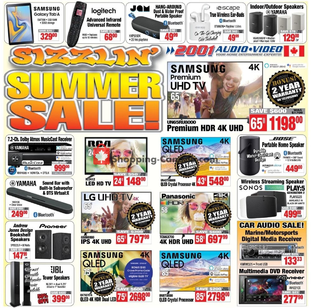 2001 Audio Video flyer from Friday July 10, 2020 to Thursday July 16, 2020 - page 1