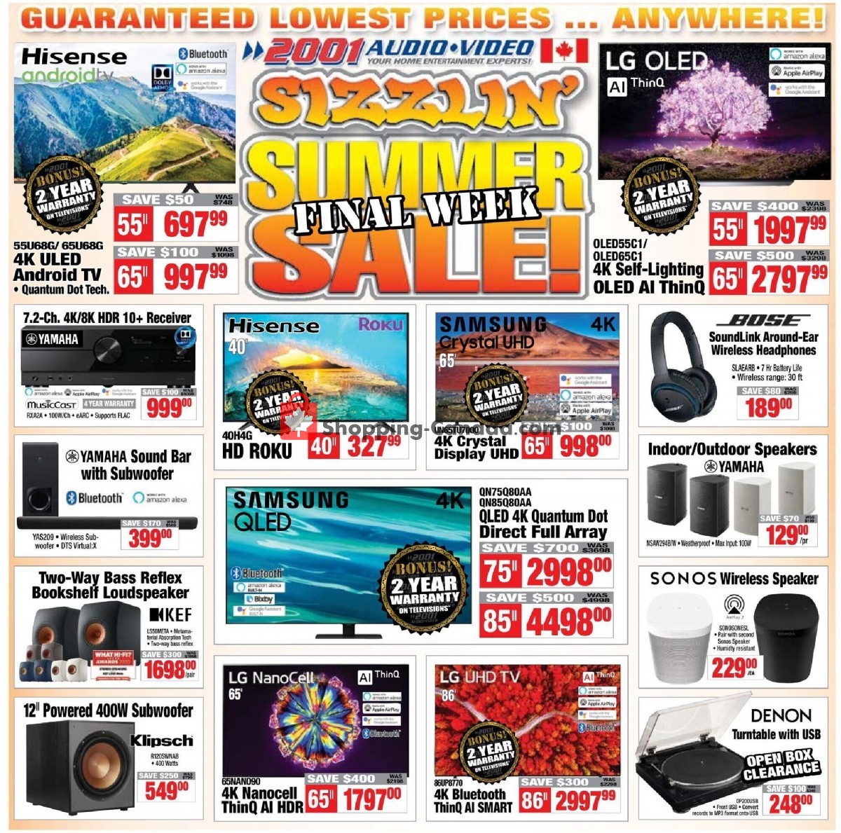 2001 Audio Video flyer from Friday July 16, 2021 to Thursday July 22, 2021 - page 1