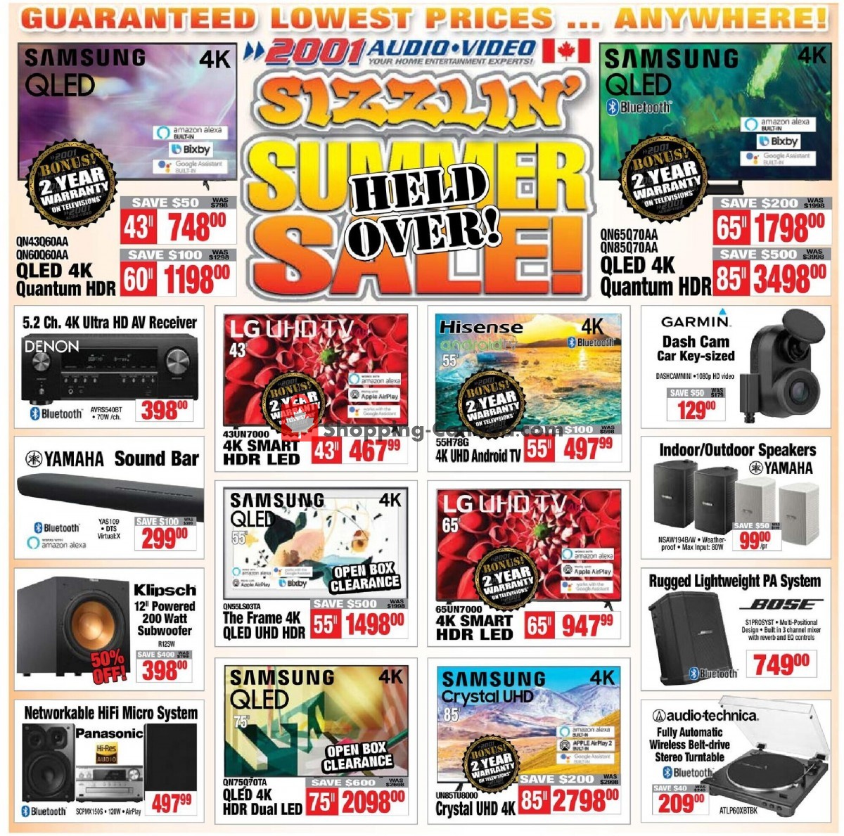 2001 Audio Video flyer from Friday July 9, 2021 to Thursday July 15, 2021 - page 1