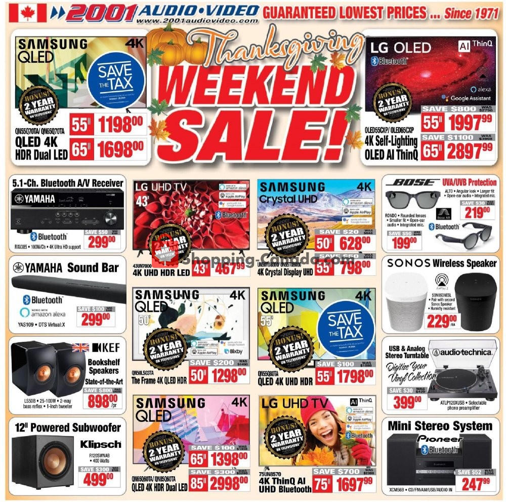 2001 Audio Video flyer from Friday October 9, 2020 to Thursday October 15, 2020 - page 1