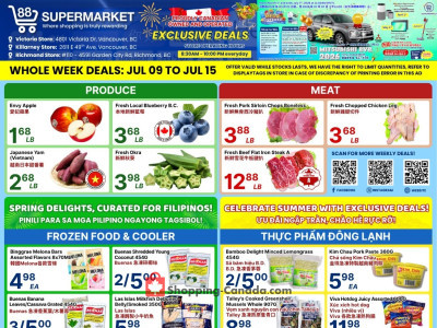88 Supermarket Thursday Flyer - Filipino & Vietnamese Selections: July 09 - July 15 Flyer