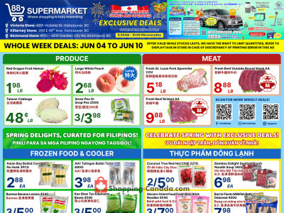 Thumbnail - 88 Supermarket Thursday Flyer - Filipino & Vietnamese Selections: June 4 - June 10 Flyer
