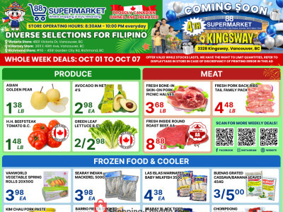 Thumbnail - 88 Supermarket Thursday Flyer - Filipino & Vietnamese Selections: October 01 - October 07 Flyer
