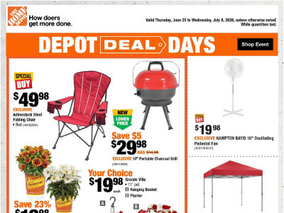 Home Depot Flyer Thumbnail, valid: Thursday June 25, 2026 - Wednesday July 8, 2026