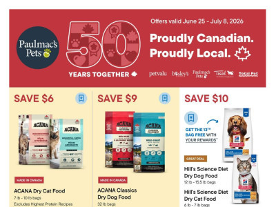 Paulmac's Pets Flyer Thumbnail valid from Thursday June 25, 2026 to Wednesday July 8, 2026