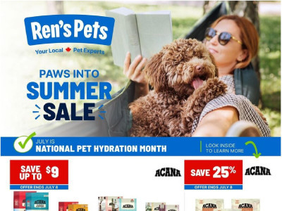 Ren's Pets Depot Flyer Thumbnail valid from Wednesday July 1, 2026 to Friday July 31, 2026