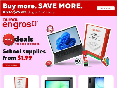 Staples Flyer Thumbnail valid from Friday August 7, 2026 to Thursday August 13, 2026