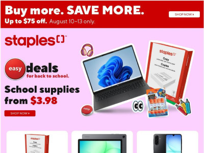 Staples Flyer Thumbnail valid from Friday August 7, 2026 to Thursday August 13, 2026
