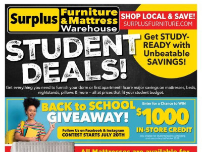 Surplus Furniture And Mattress Store Flyer Thumbnail