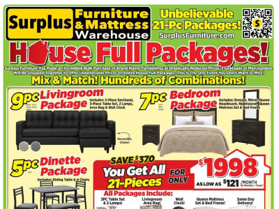 Surplus Furniture And Mattress Store Flyer Thumbnail