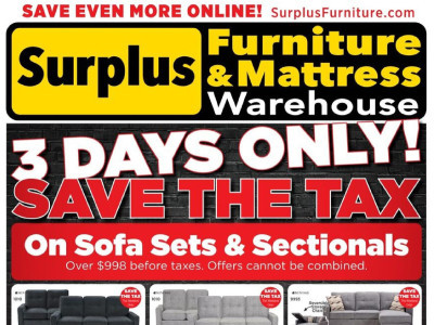 Thumbnail - Surplus Furniture And Mattress Store St.Catharines Flyer