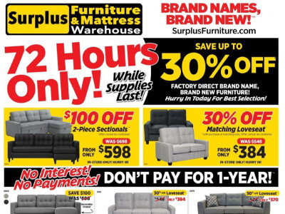 Thumbnail - Surplus Furniture And Mattress Store St.Catharines Flyer