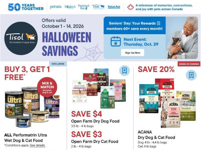 Thumbnail - Tisol Pet Nutrition And Supply Stores flyers Flyer