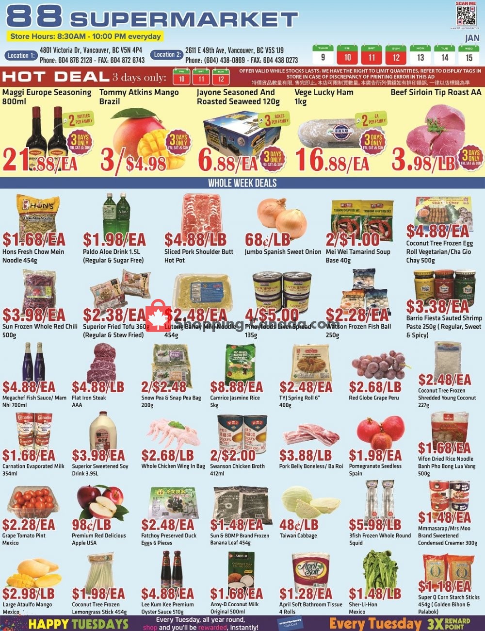 88 Supermarket flyer from Thursday January 9, 2020 to Wednesday January 15, 2020 - page 1
