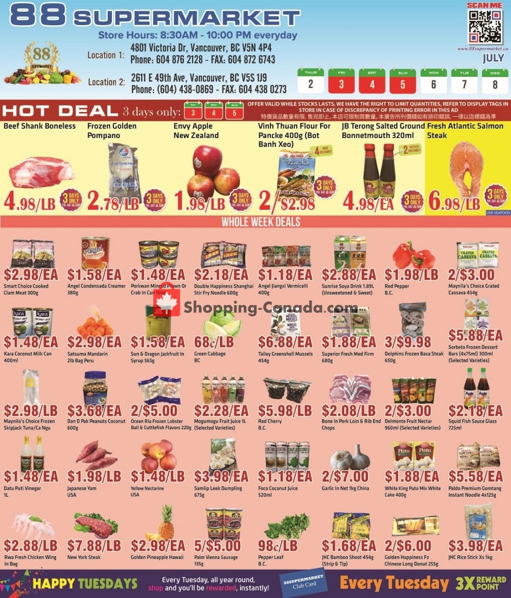 88 Supermarket flyer from Thursday July 2, 2020 to Wednesday July 8, 2020 - page 1