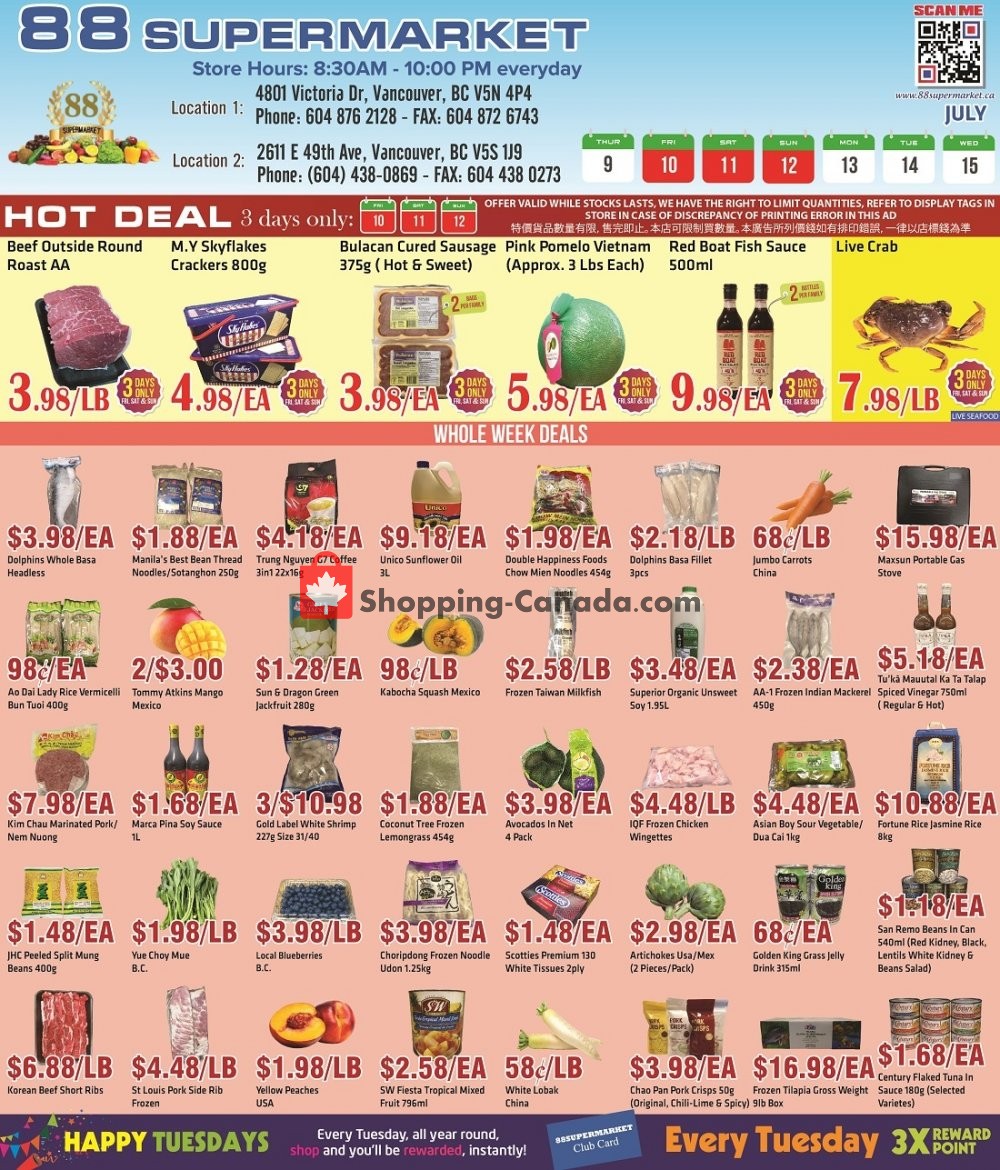 88 Supermarket flyer from Thursday July 9, 2020 to Wednesday July 15, 2020 - page 1