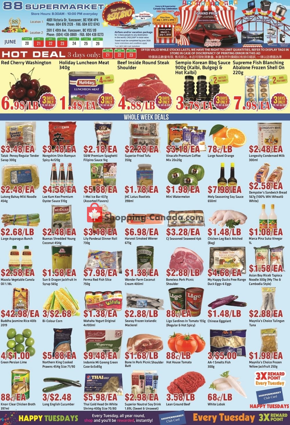 88 Supermarket flyer from Thursday June 20, 2019 to Wednesday June 26, 2019 - page 1