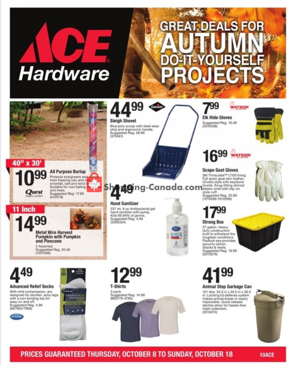 Ace Hardware Canada, flyer (Special Offer) October 8 October 18
