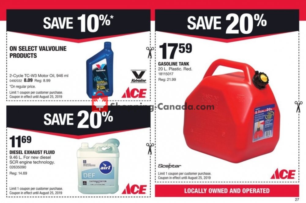 Ace Hardware flyer from Thursday August 1, 2019 to Sunday August 25, 2019 - page 27