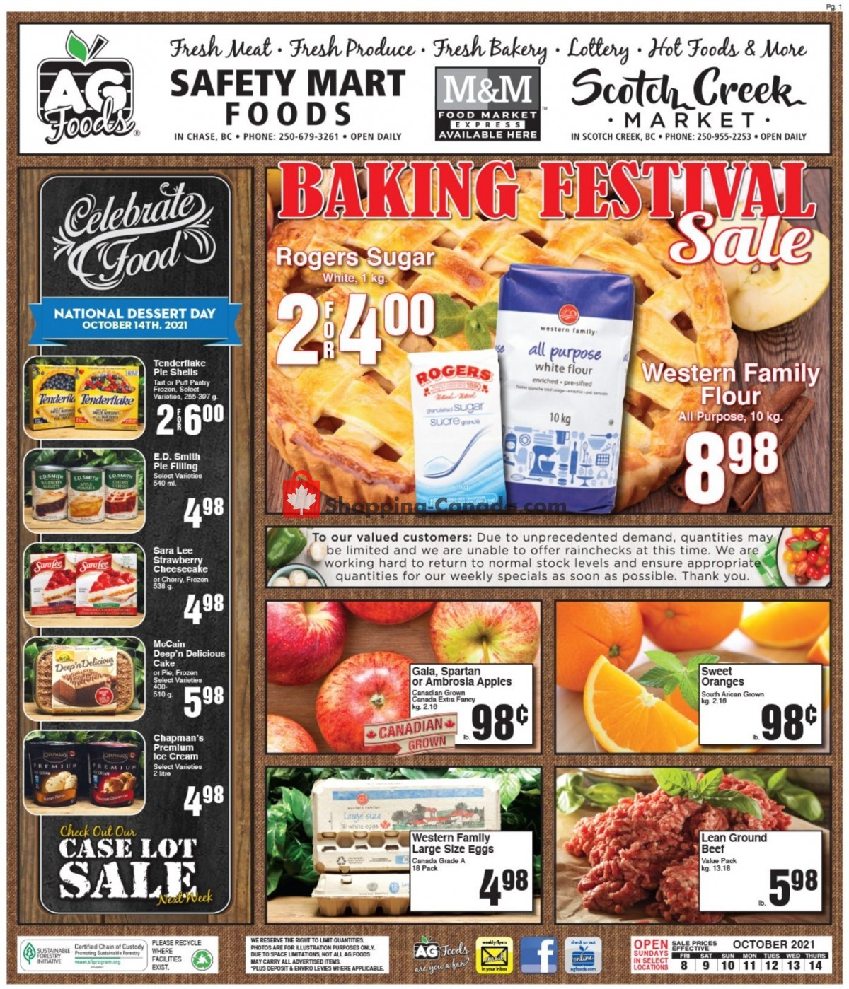 AG Foods flyer from Friday October 8, 2021 to Thursday October 14, 2021 - page 1