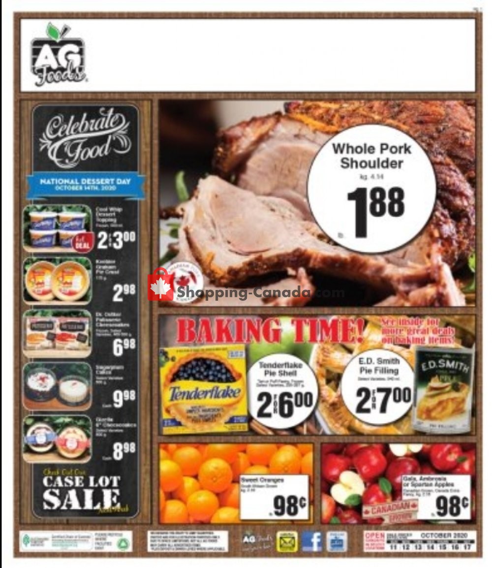 AG Foods flyer from Sunday October 11, 2020 to Saturday October 17, 2020 - page 1