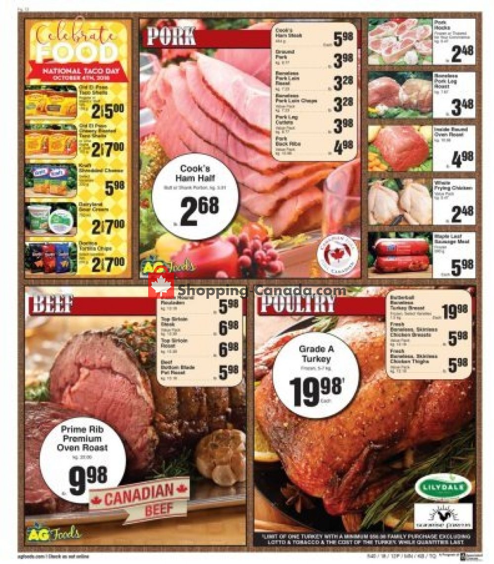 AG Foods flyer from Sunday October 28, 2018 to Thursday October 4, 2018 - page 12