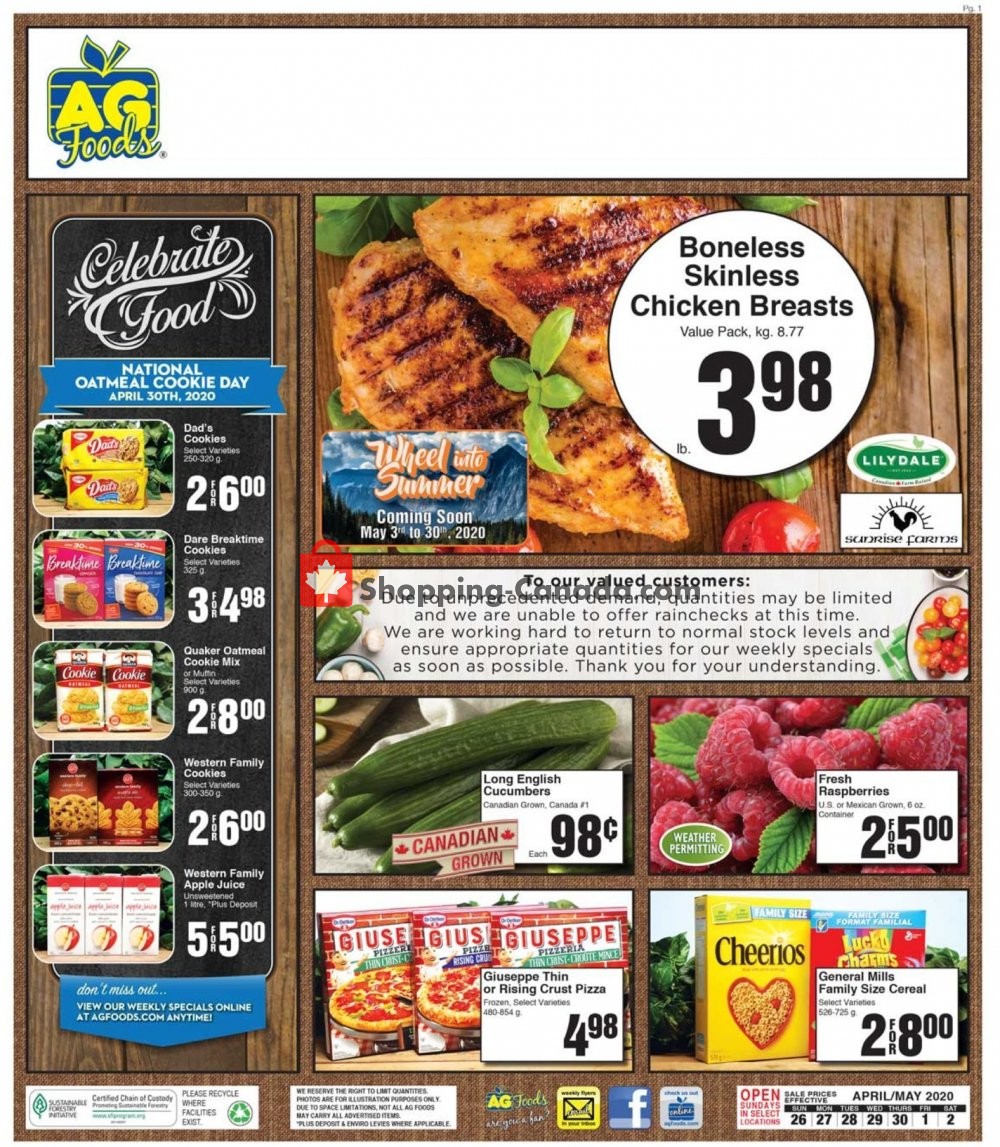 AG Foods Canada, flyer - (Celebrate Food - Barriere - BC): April 26