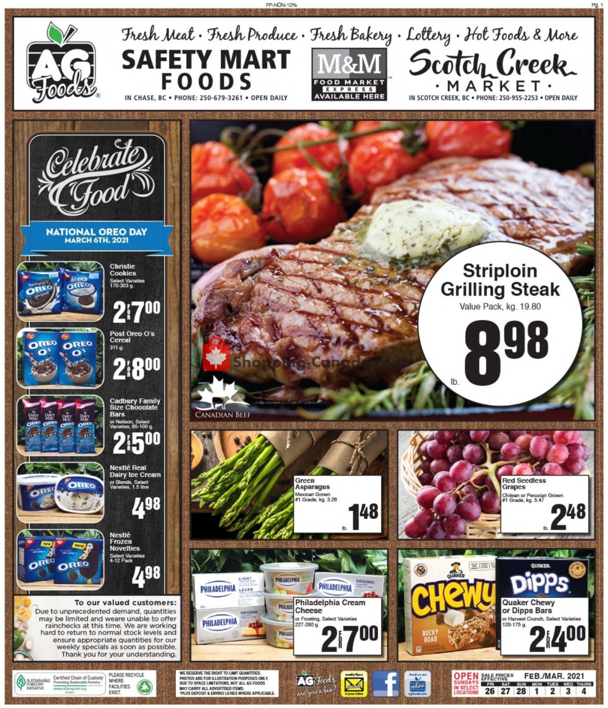 AG Foods flyer from Friday February 26, 2021 to Thursday March 4, 2021 - page 1