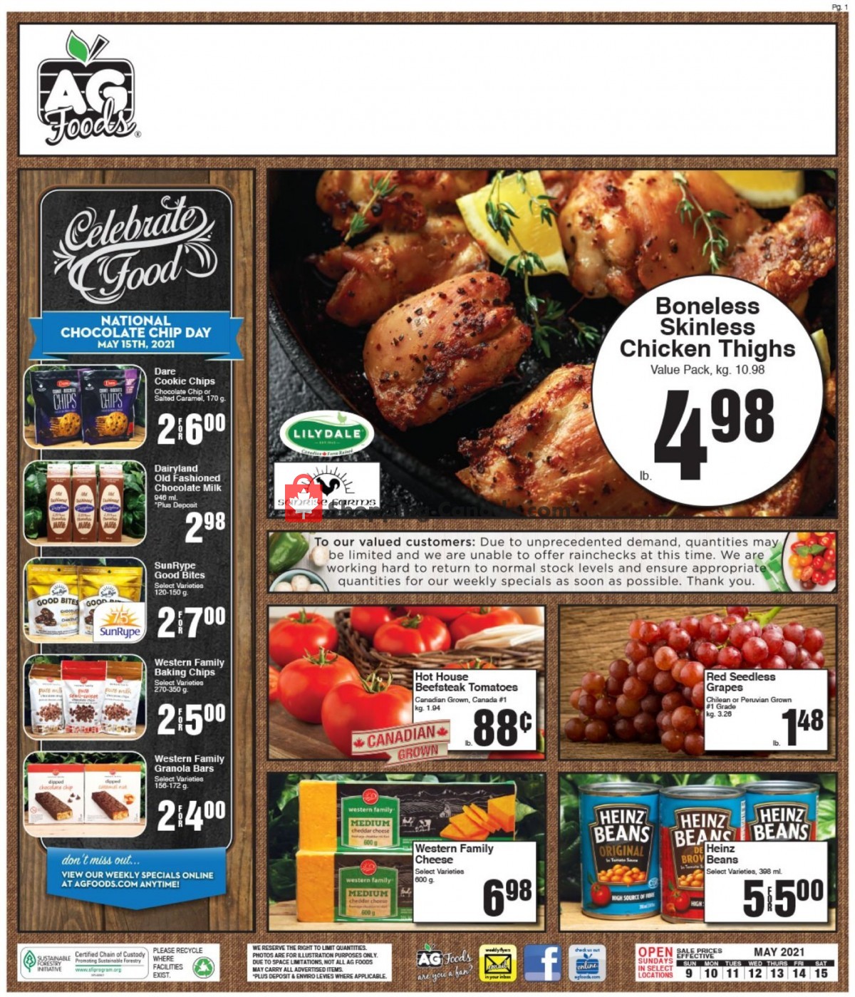 AG Foods Canada, flyer (Celebrate Food Consort AB) May 9 May