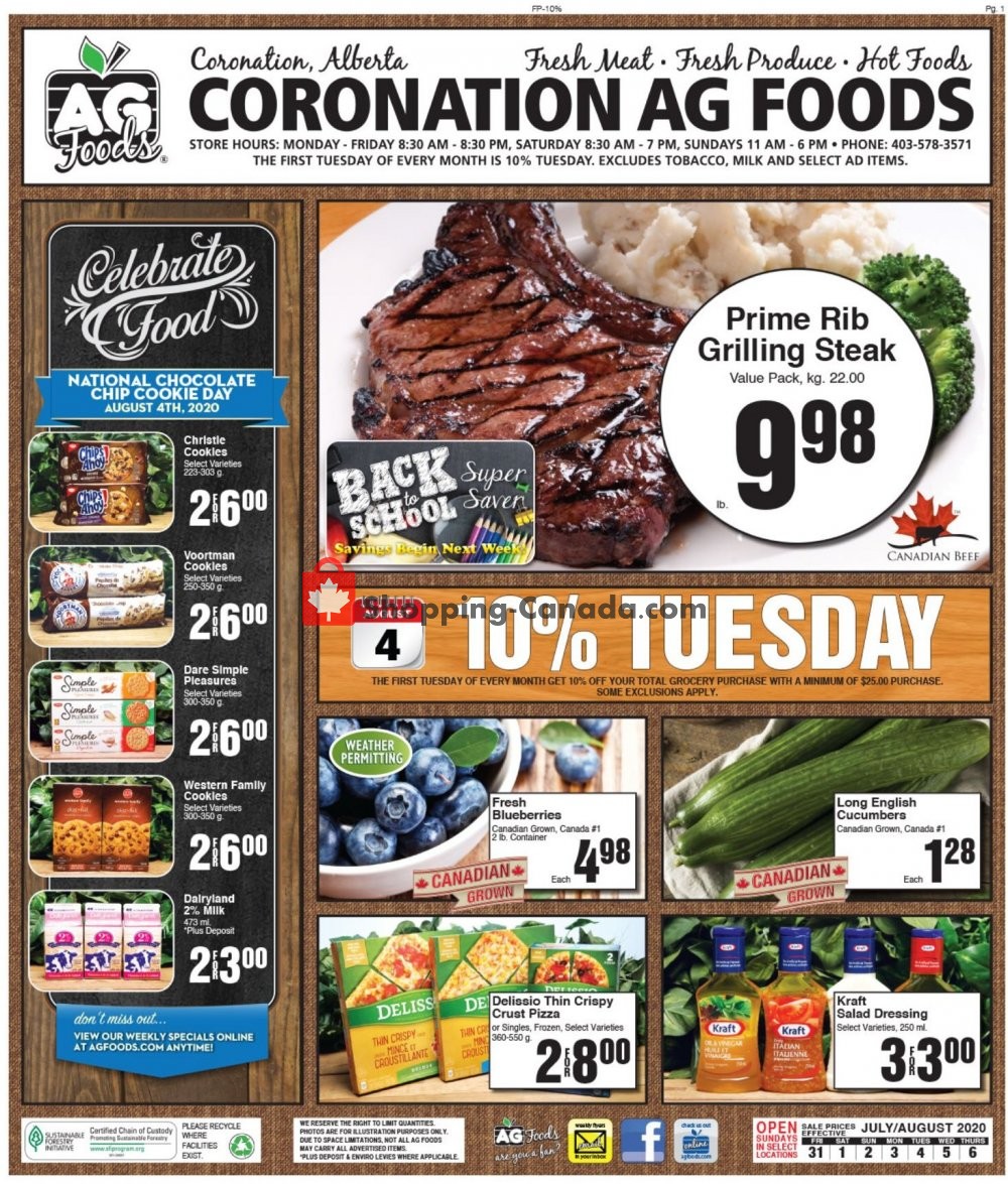 AG Foods flyer from Friday July 31, 2020 to Thursday August 6, 2020 - page 1