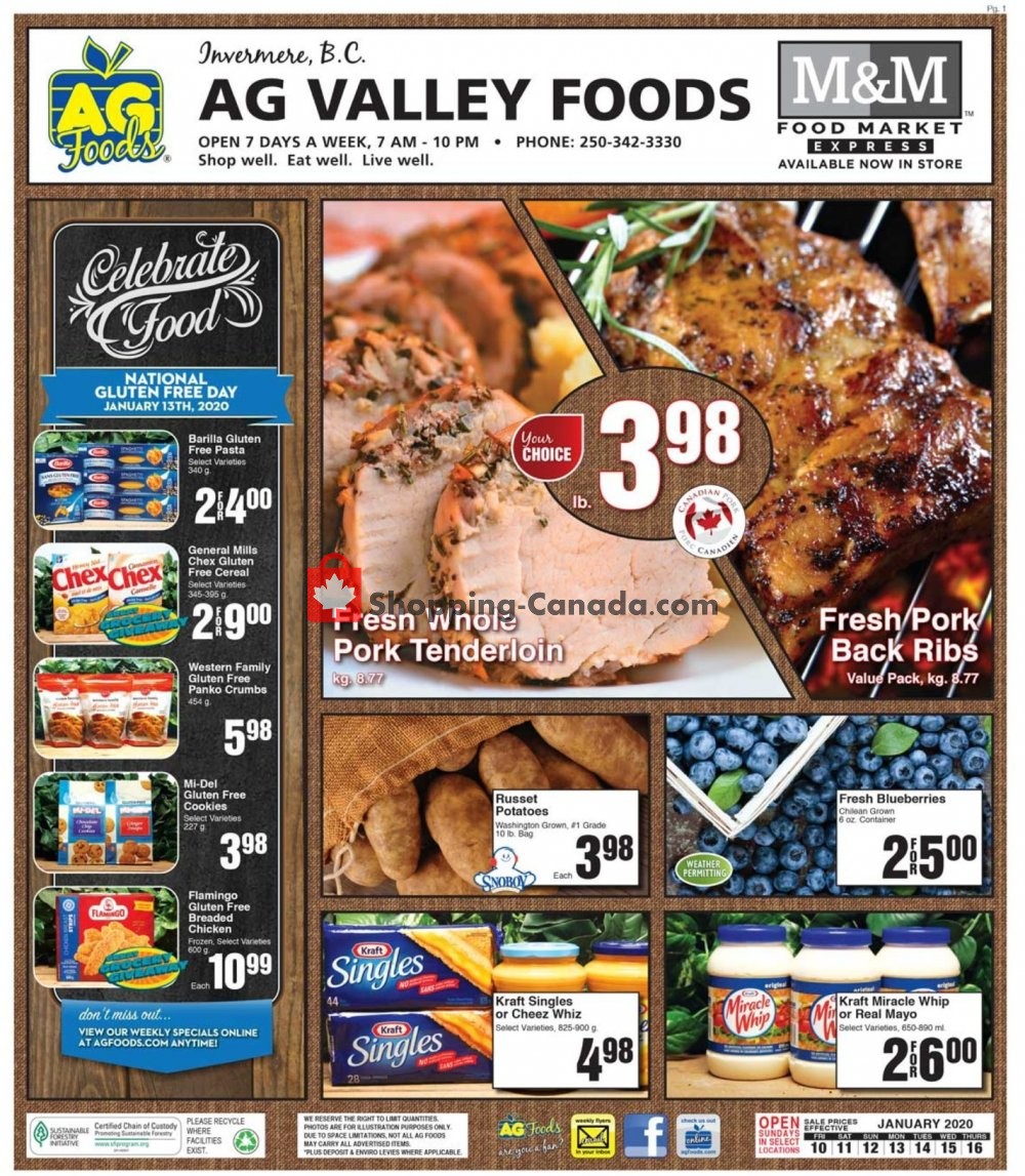 AG Foods flyer from Friday January 10, 2020 to Thursday January 16, 2020 - page 1