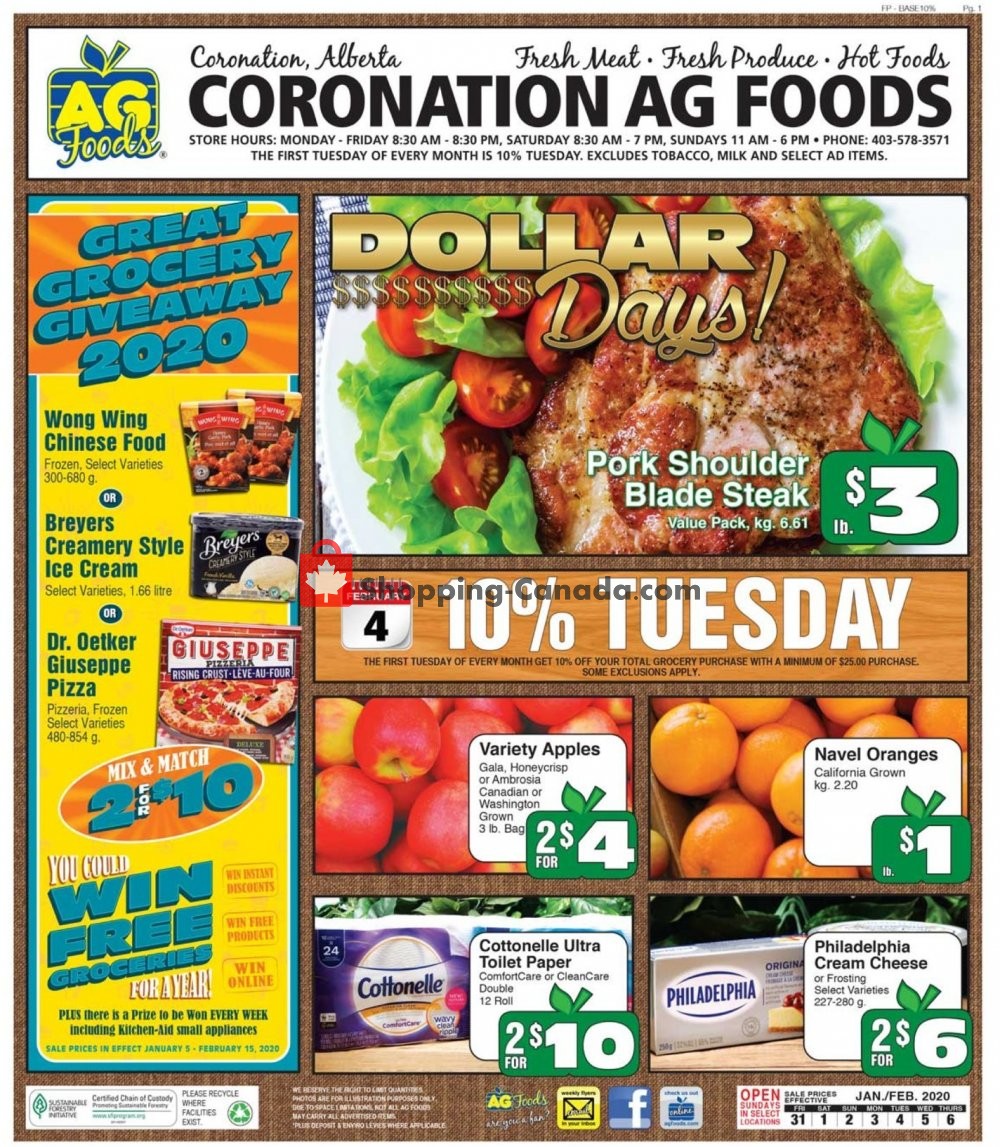 AG Foods flyer from Friday January 31, 2020 to Thursday February 6, 2020 - page 1