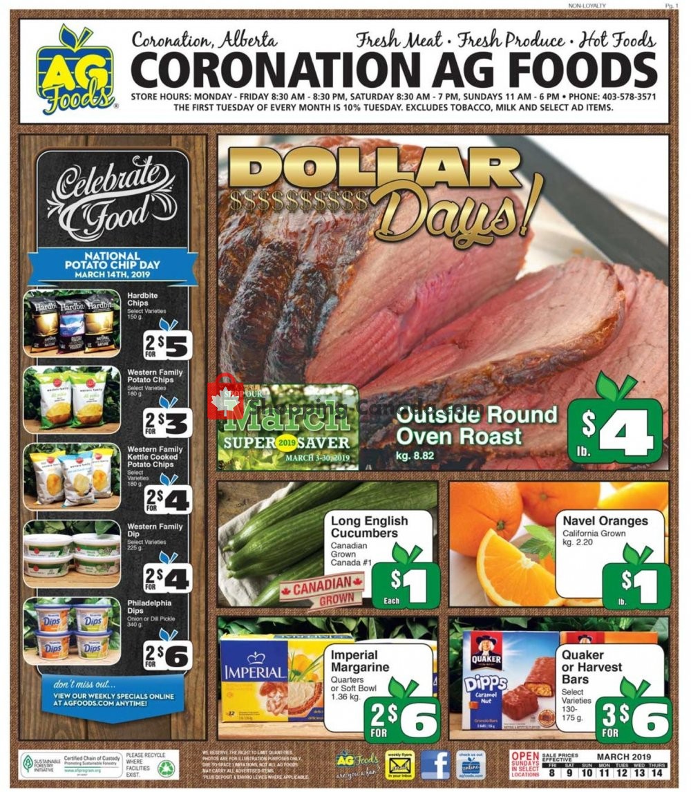 AG Foods flyer from Sunday March 10, 2019 to Saturday March 16, 2019 - page 1
